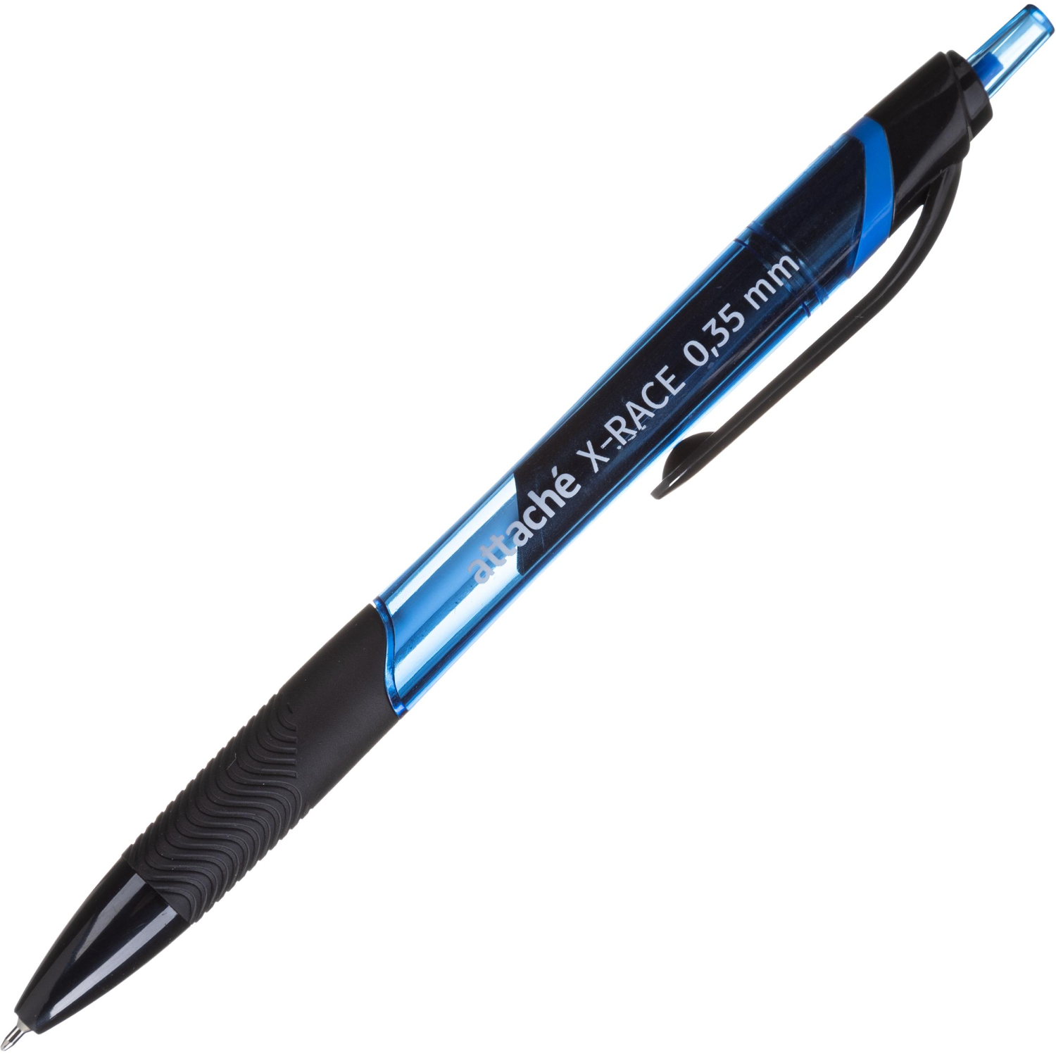 Ручка шариковая автомат. Attache X-Race лин 0,35мм масл, с манж,синяя