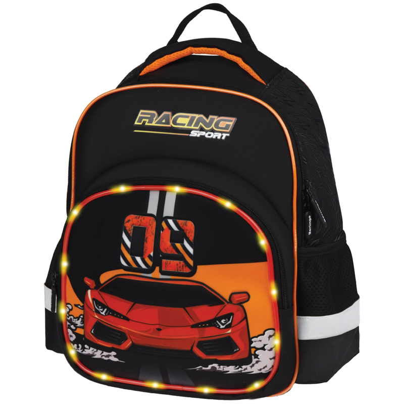 Рюкзак Berlingo Kids "Racing sport" 36*27*12см, 1 отделение, 2 кармана, эргономичная спинка, LED кан