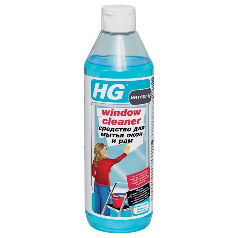 Средство для стекол HG для мытья окон и рам 0,5л
