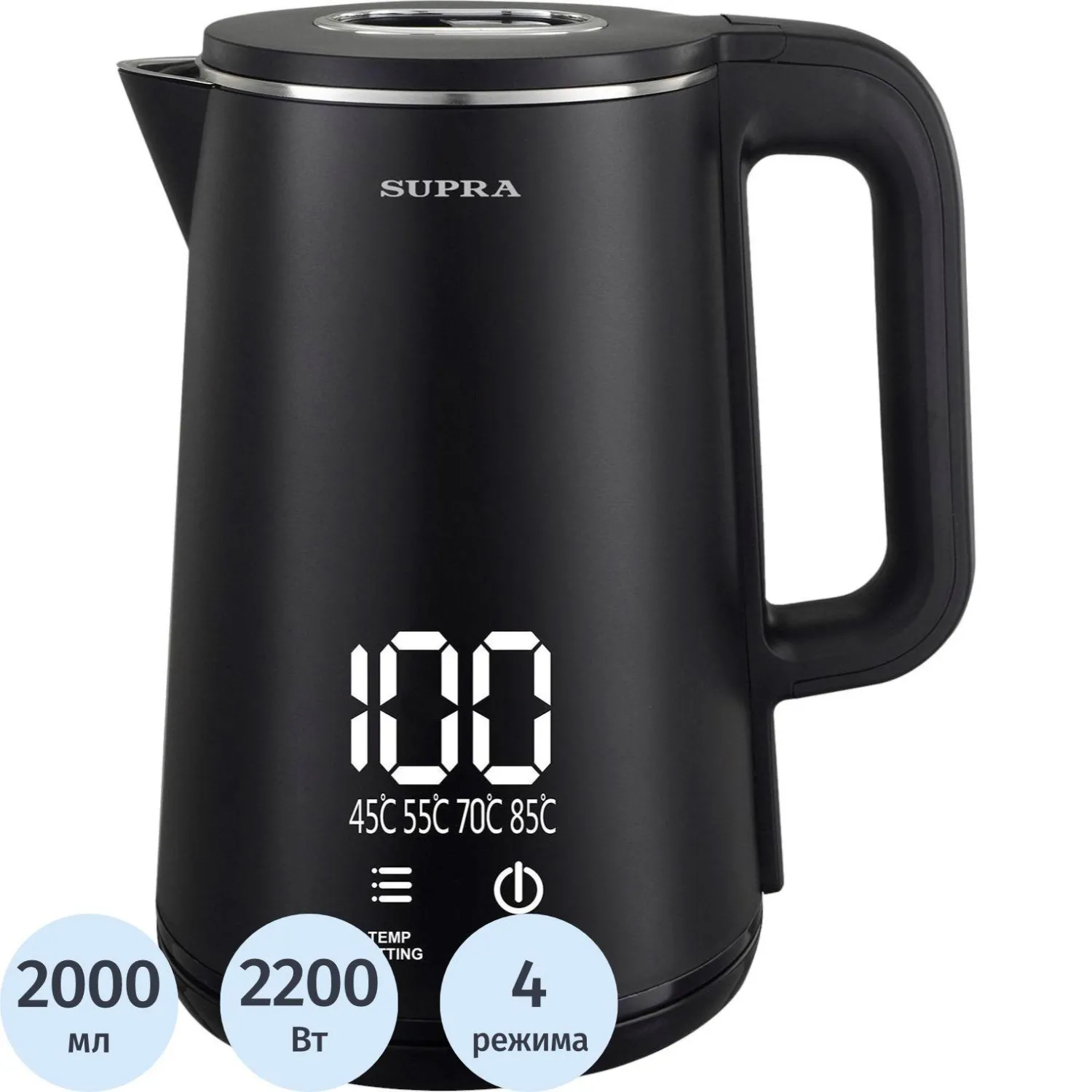 Чайник электрический Supra KES-1888DP чёрный