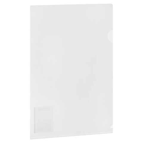 Папка-уголок жесткая А4 BRAUBERG UNIVERSAL, прозрачная, 0,18 мм