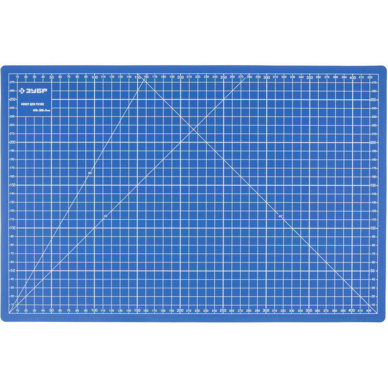 Коврик ЗУБР ЭКСПЕРТ, непрорезаемый, 3мм, цвет синий, 450х300 мм