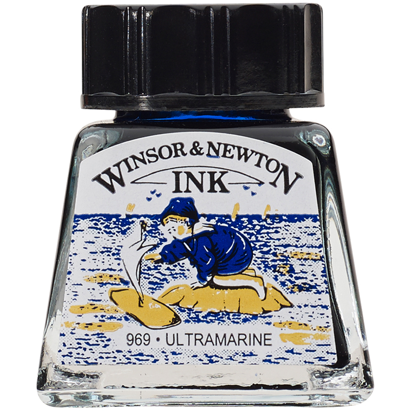 Тушь Winsor&Newton для рисования, ультрамариновый, стекл. флакон 14мл