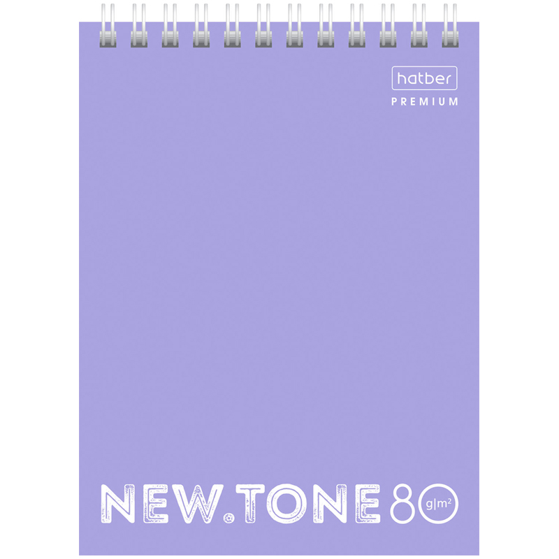 Блокнот А6 80л. на гребне Hatber "NEWtone Pastel. Лаванда", 80г/м2, пластиковая обложка