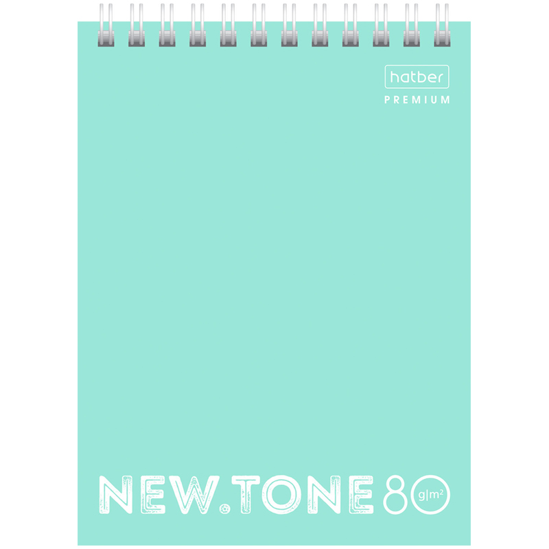 Блокнот А6 80л. на гребне Hatber "NEWtone Pastel. Мята", 80г/м2, пластиковая обложка