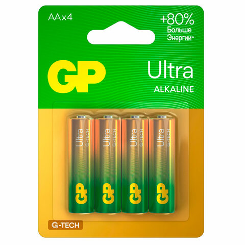 Батарея GP Ultra AA/LR6/15AU алкалин. бл/4 GP15AU-2CR4