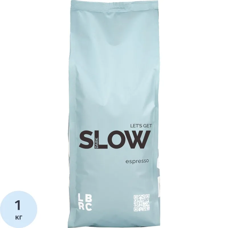 Кофе в зернах Lazy Barista Slow, жареный, смесь арабики робусты, 1 кг