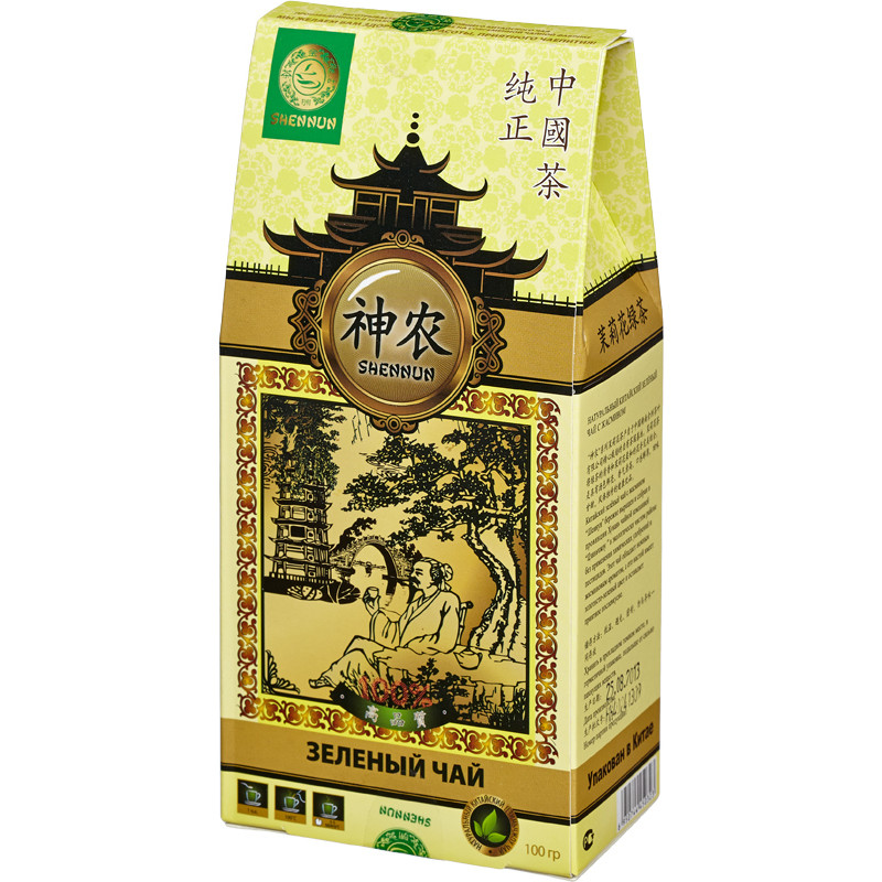 Чай Shennun Мо Ли Мао Фен зеленый с жасмин, листовой 100 г. 13058/16047