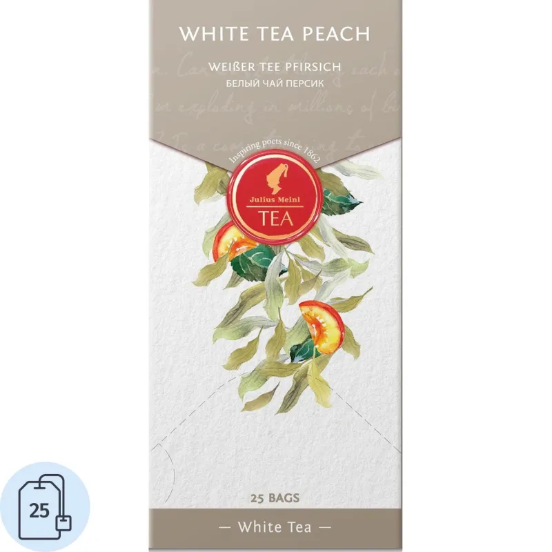 Чай Julius Meinl Белый персик фруктвоый прем пакетированный 25пак/уп, 88598