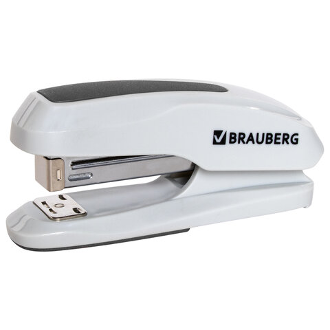Степлер №24/6, 26/6 BRAUBERG "Extra", до 30 листов, серый