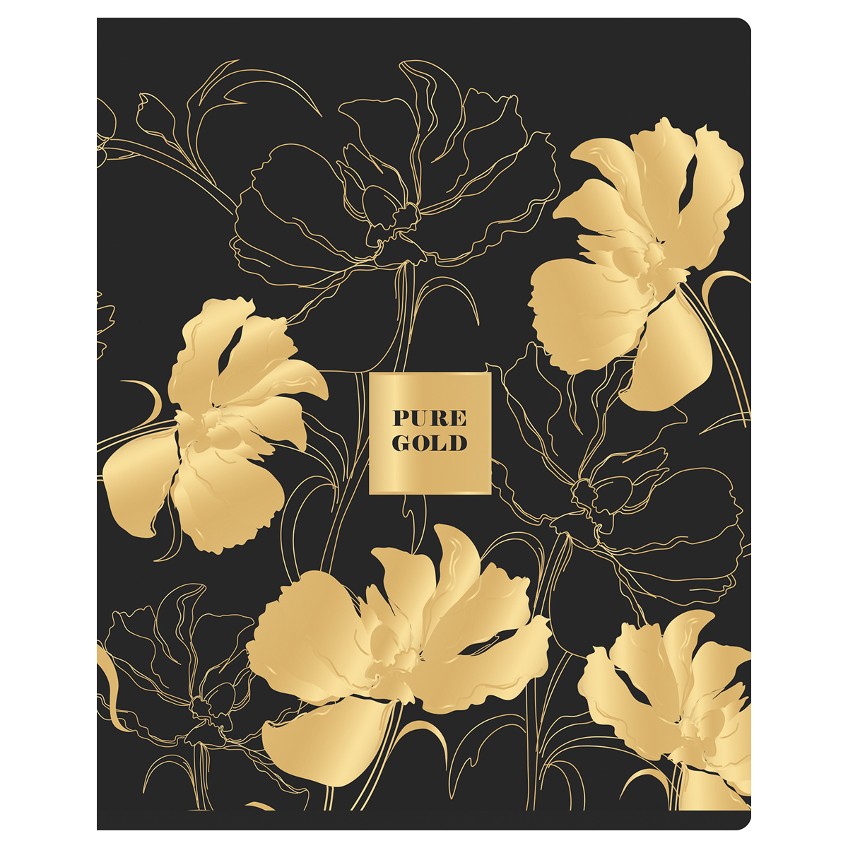 Тетрадь 48л., А5, клетка BG "Pure Gold", матовая ламинация, тиснение фольгой Тетрадь 48л., А5, клетка BG "Pure Gold", матовая ламинация, тиснение фольгой