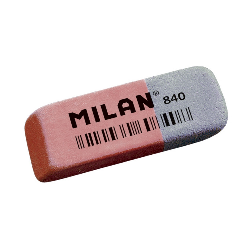 Ластик каучуковый Milan 840 комбинир. для стирания чернил и графита
