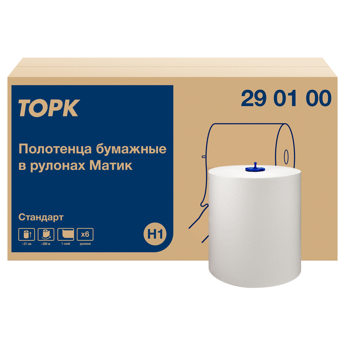 Полотенца бумажные в рулонах Tork Matic "Universal"(H1) 1-слойные, 280м/рул.6шт/уп