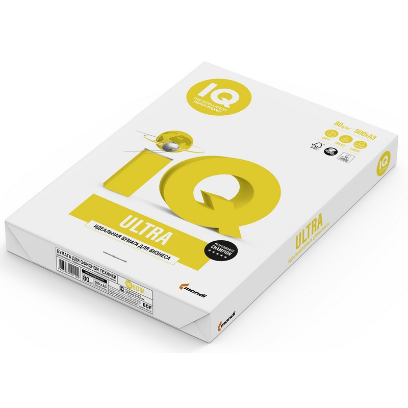 Бумага IQ Ultra (А3, марка А, 80 г/кв.м, 500 л)