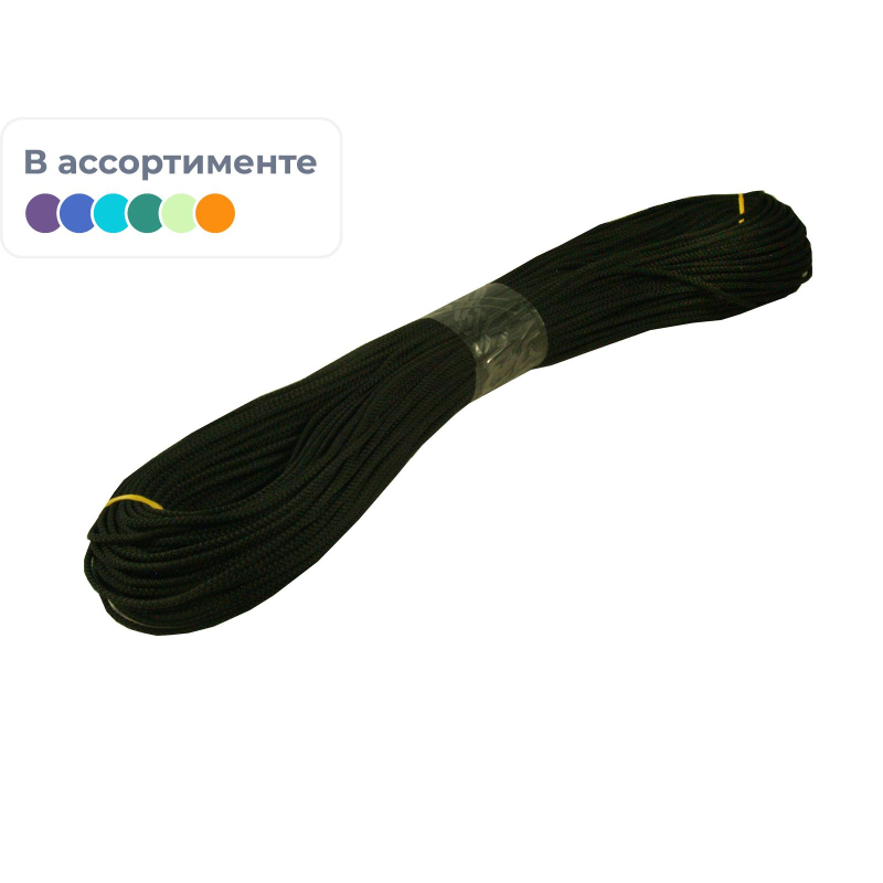 Шнур плетеный полипропиленовый жесткий, 100м, диаметр 3мм