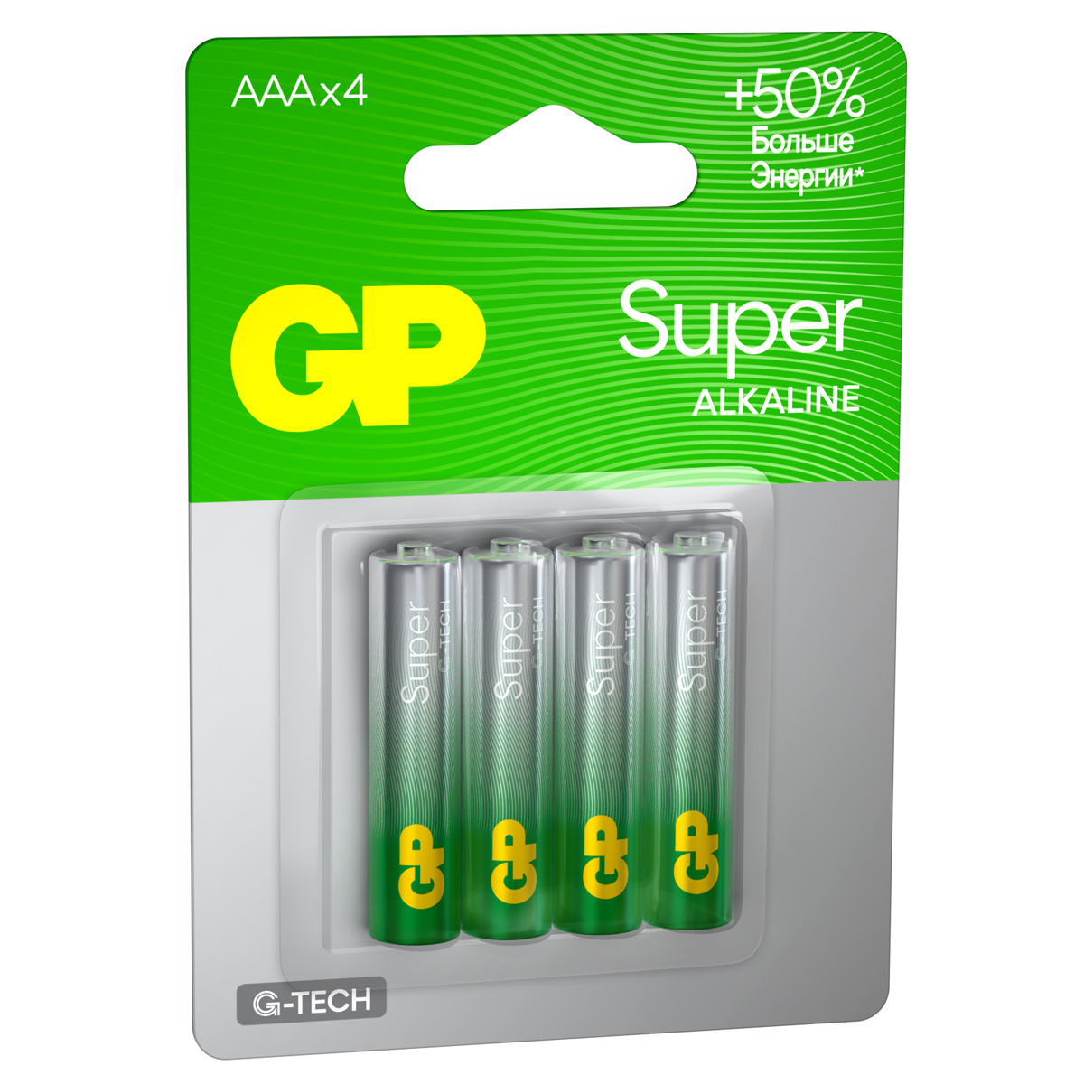 Батарейка GP Super G-Tech AAA (LR03) 24A алкалиновая, 4 шт./уп