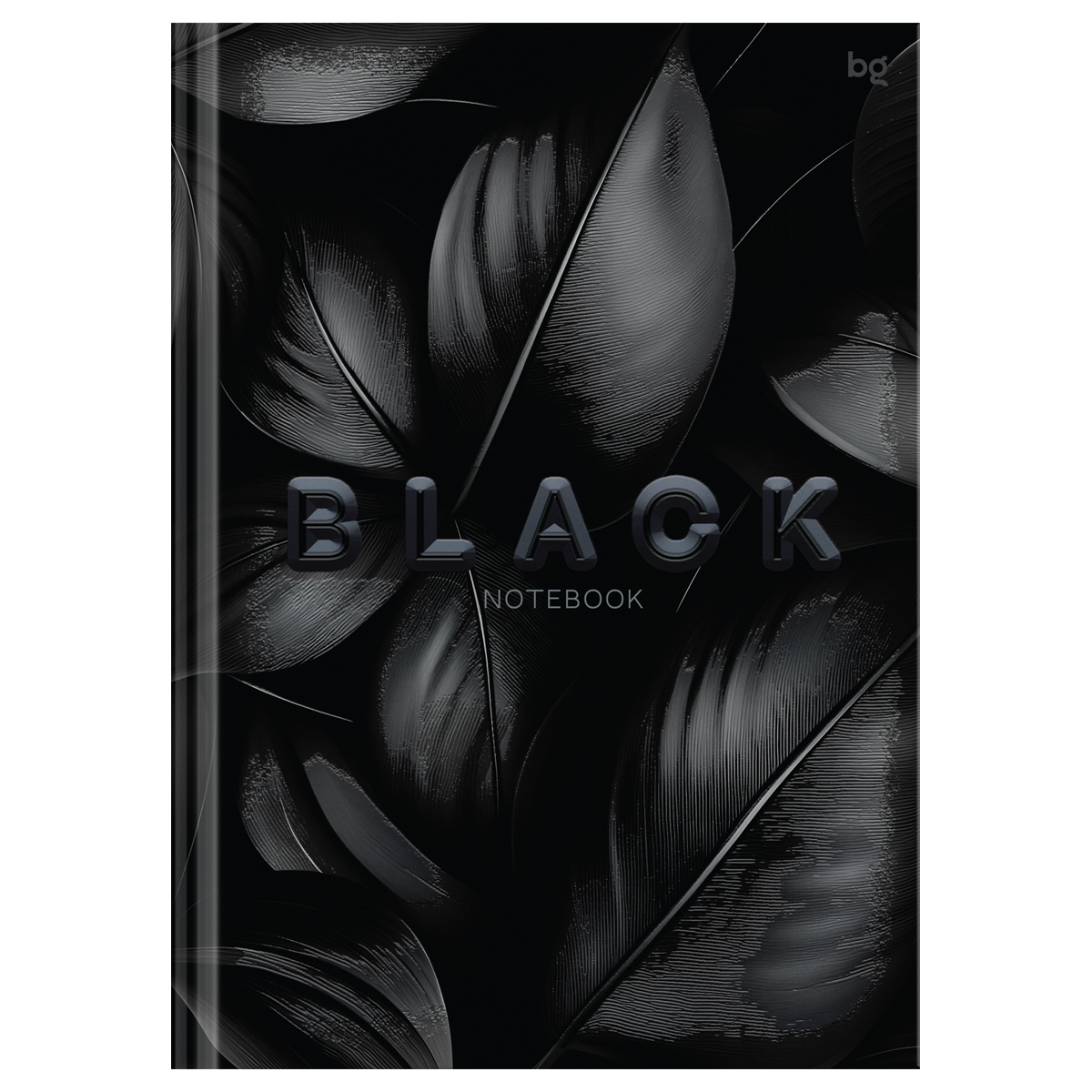 Бизнес-блокнот А5, 80л., евроформат, BG "Just black", soft-touch ламинация, выб. лак