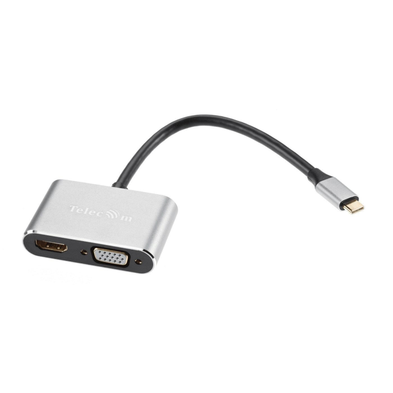 Кабель Telecom USB Type-C - HDMI - VGA - USB A - USB PD Type-C 0.2 метра (TUC055)