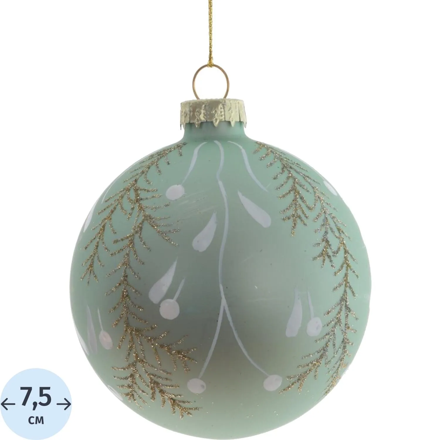 Шар новогодний, D 7.5 см, L7,5 W7,5 H8,5 см, 809664