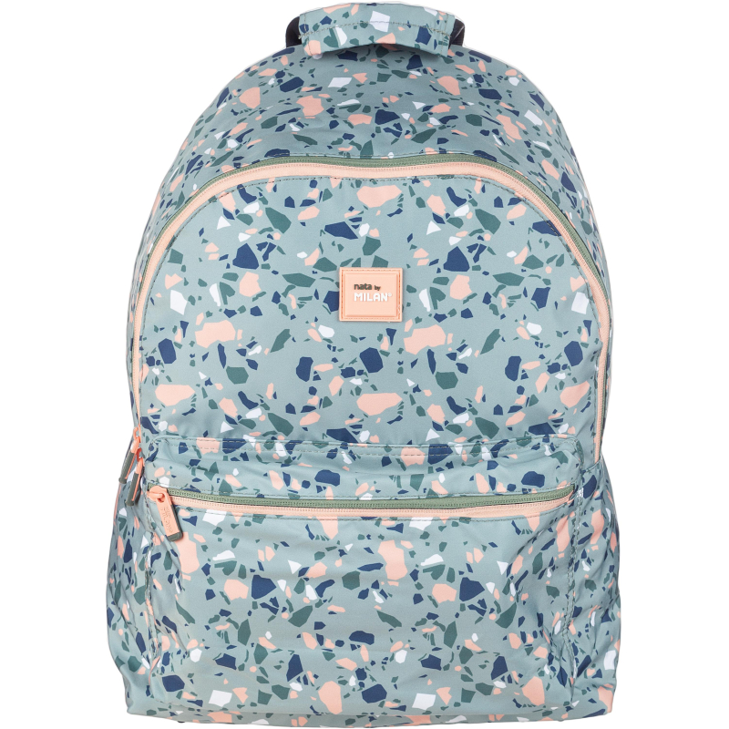 Рюкзак школьный Milan Terrazzo Green 41х30х18 см, зелено-розовый, 624605TZG