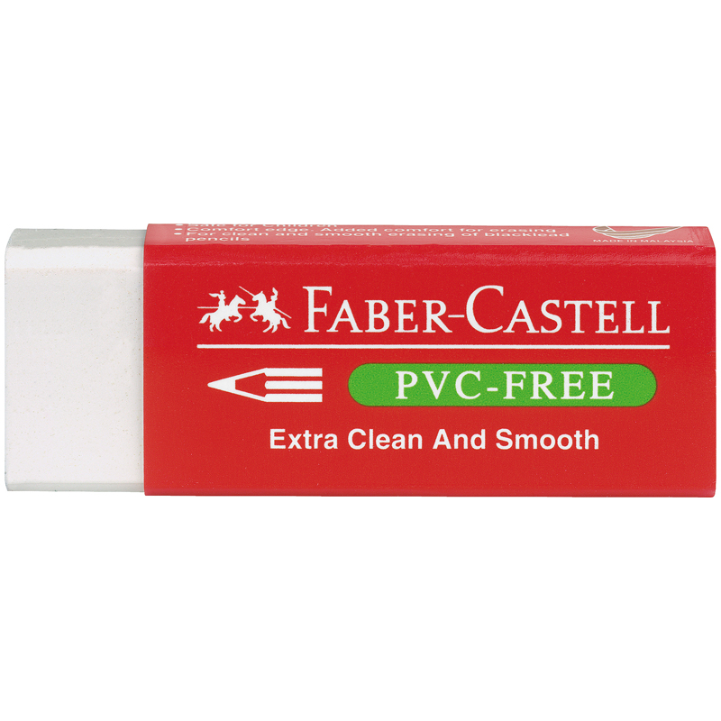 Ластик Faber-Castell "PVC-free", прямоугольный, картонный футляр, 63*22*11мм