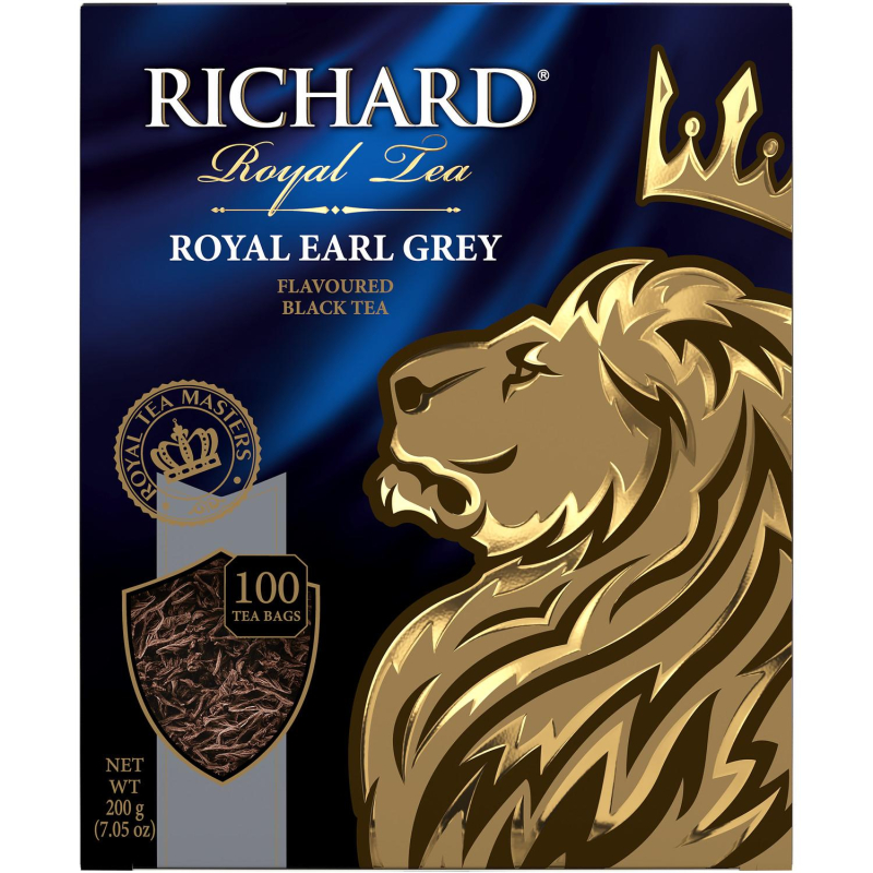 Чай Richard Royal Earl Grey черный с бергамотом 100 пакетиков