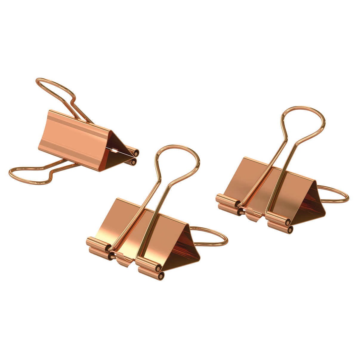 Зажимы для бумаг 19мм, Berlingo 10шт, цветные, ПВХ упак., европодвес, розовое золото