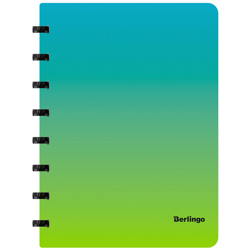 Бизнес-тетрадь А5+, 80л., Berlingo "Radiance", клетка, на кольцах, с возм. замены блока, 80г/м2, пластик. обложка 700мкм, линейка-