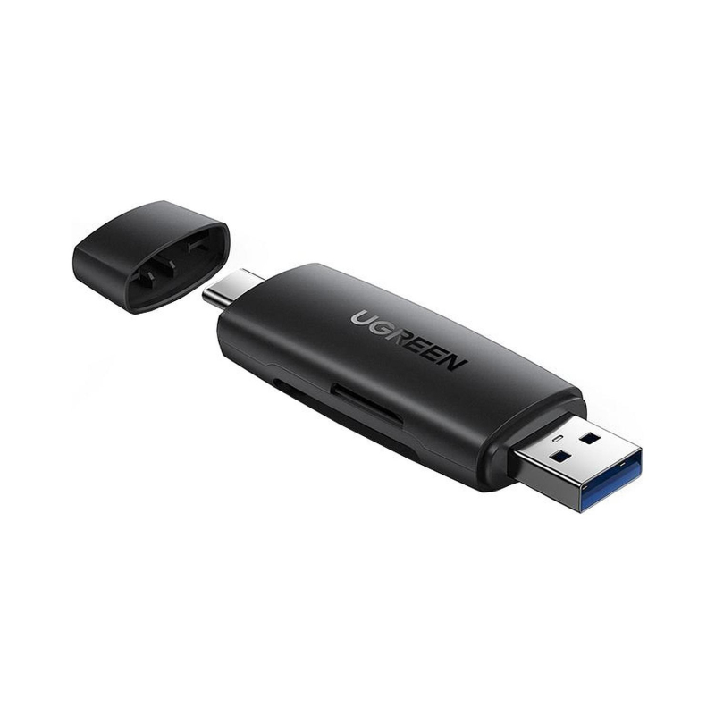 Картридер UGREEN CM304 (80191) USB-C +USB TF/SD 3.0, черный