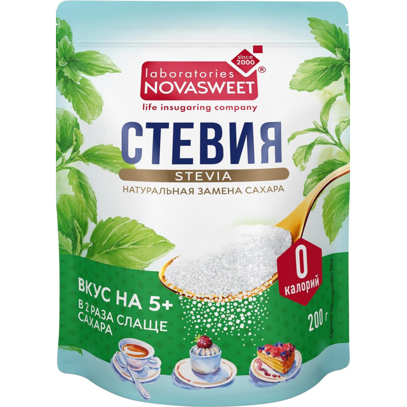 Сахарозаменитель Novasweet Стевия дой-пак, 200г