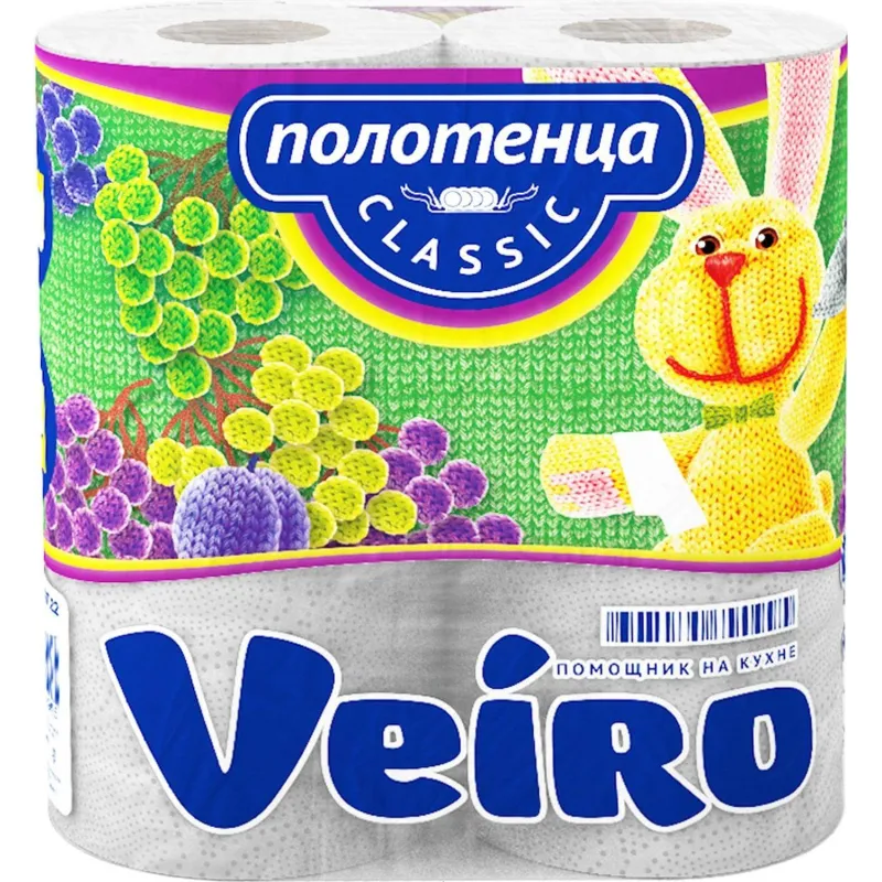 Полотенца бумажные VEIRO  Classic 2-сл.,с тиснением,2рул./уп.5п22 С