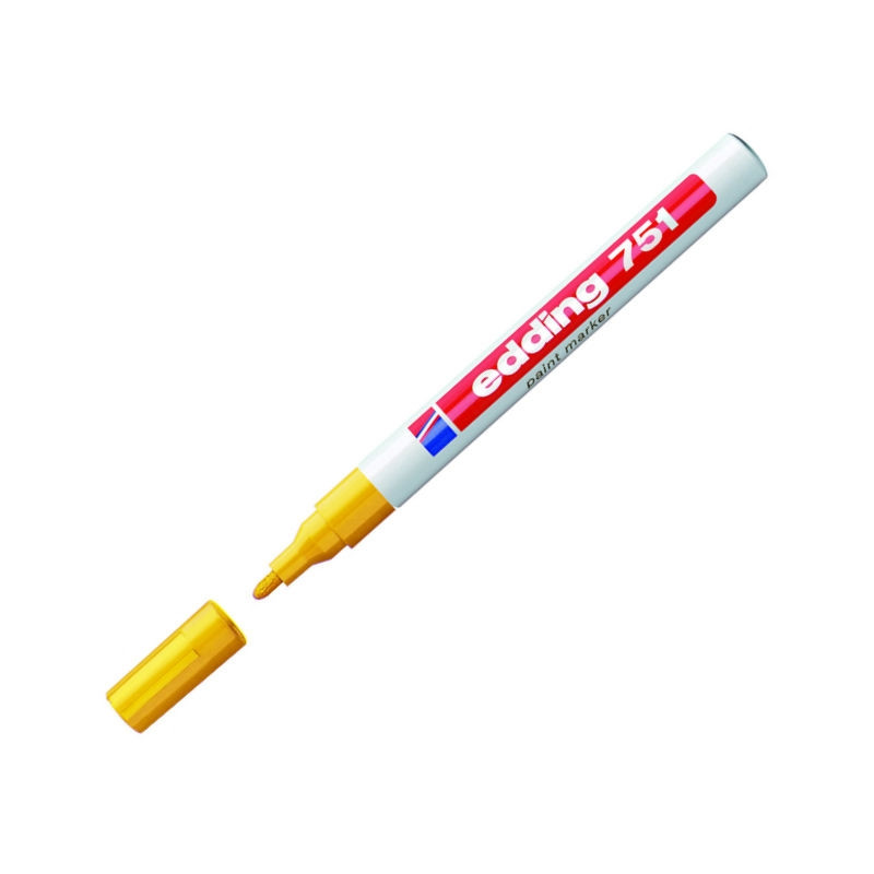 Маркер лаковый пеинт (лак) EDDING E-751/5 желтый, 1-2мм, мет. корп