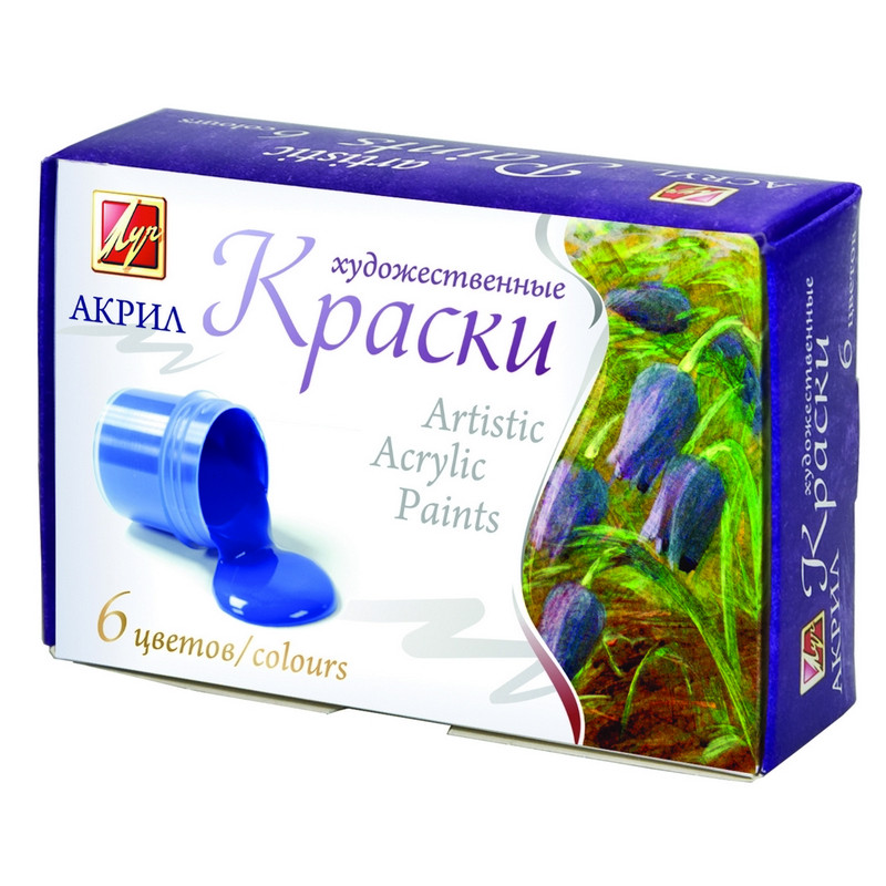 Краски 6цв,акриловые,художественные,22С 1408-08