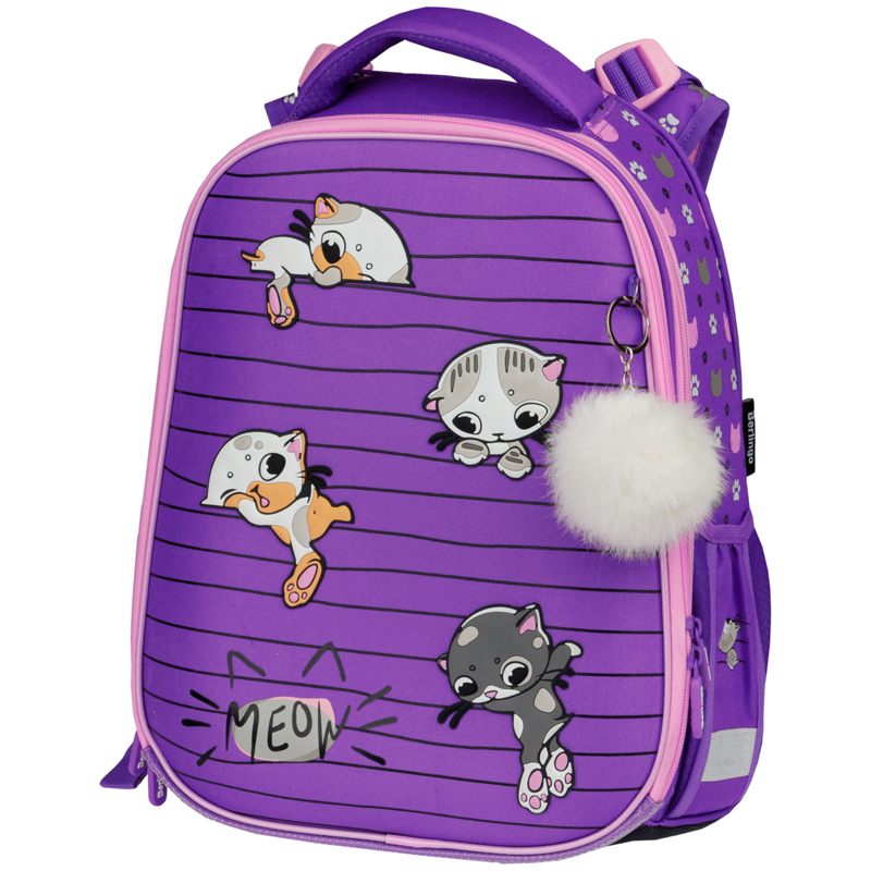 Ранец Berlingo Expert Max "Kittens lilac" 37*28*16см, 2 отделения, анатомическая спинка, дождевик в
