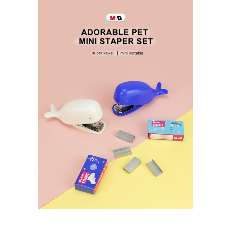 Степлер M&G Adorable Pet N24/6,  до 20 л, скобы в наб, в ассорт, в блистере