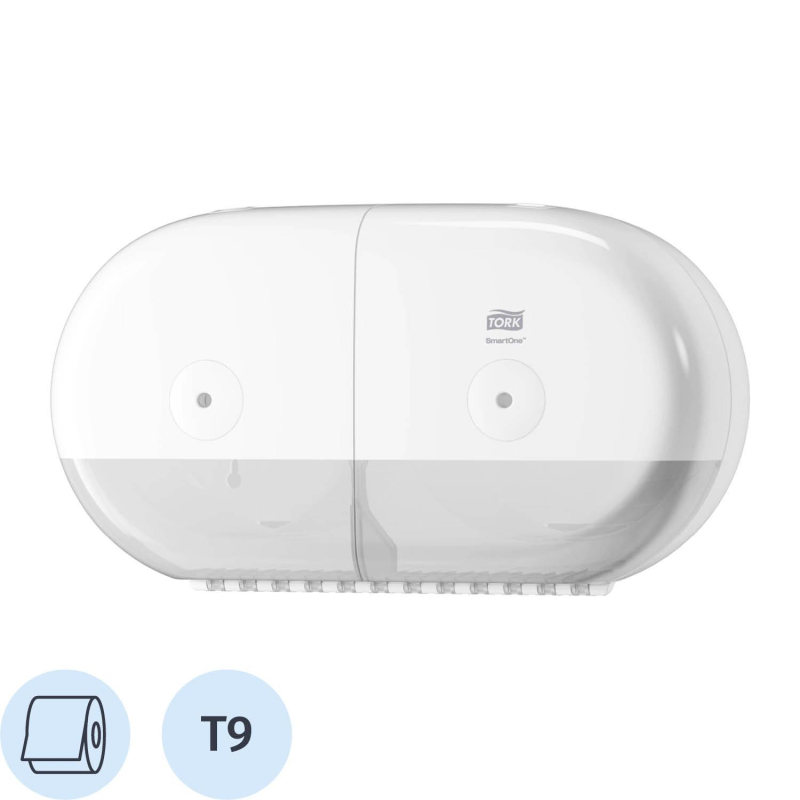 Диспенсер для туалетной бумаги Tork SmartOne T9 двойной, мини,белый 682000