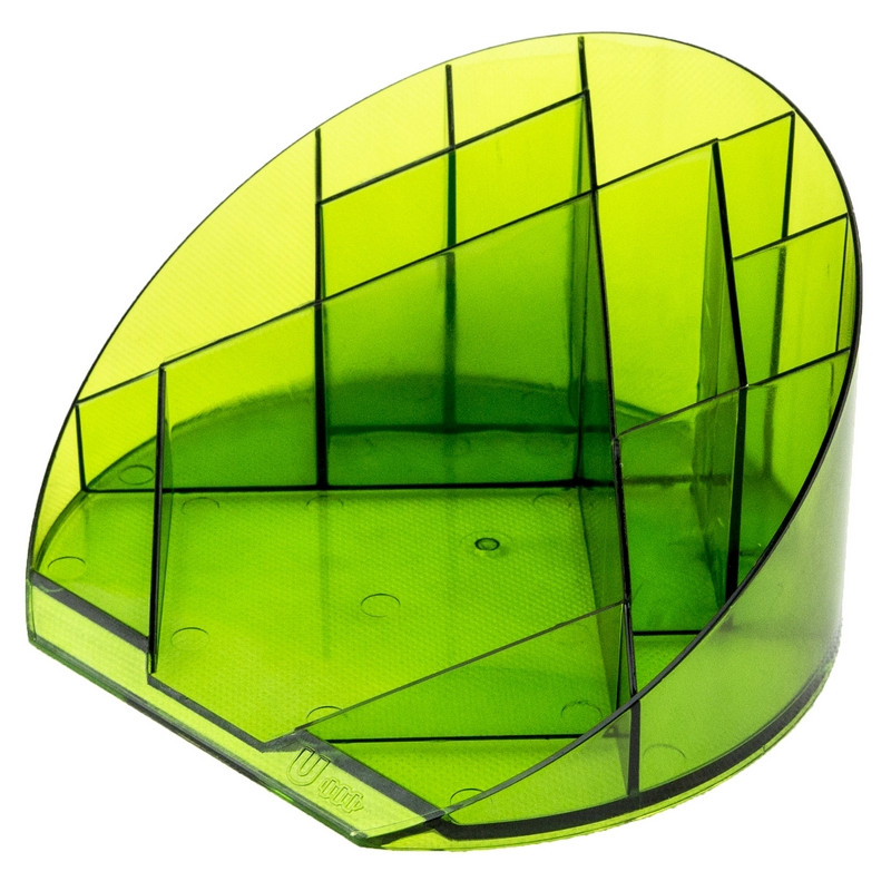 Подставка Attache Яркий офис 12 отделений прозрачная зеленая