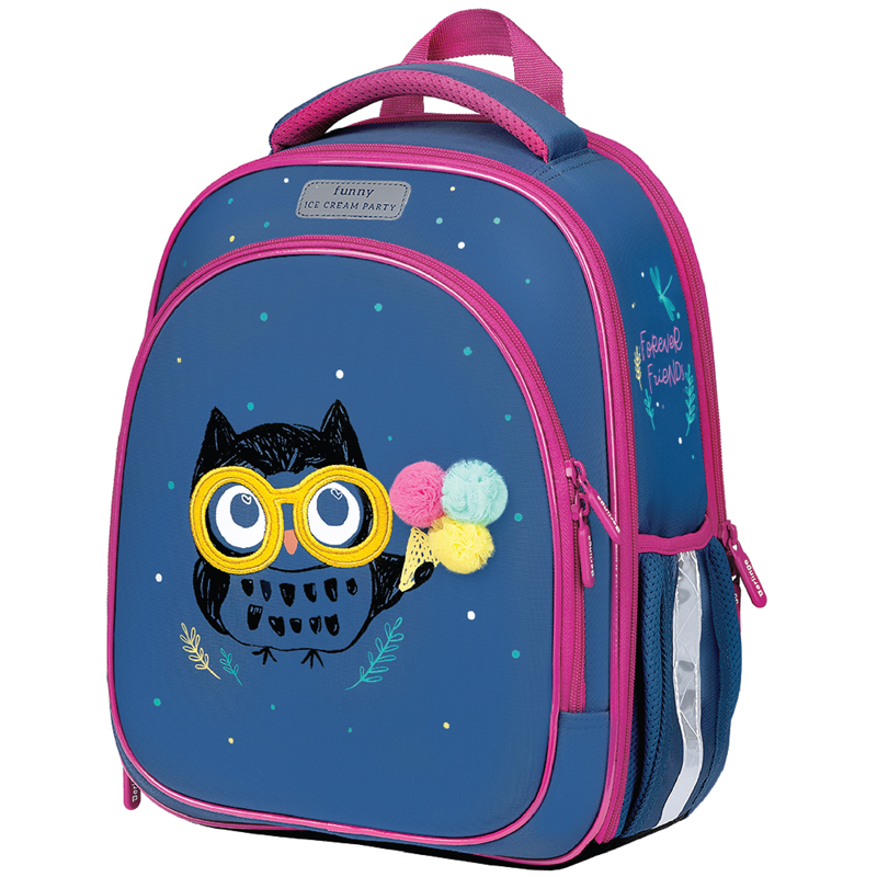 Ранец Berlingo Expert Light облегченный "Funny owl" 38*28*15см, 3 отделения, 2 кармана, анатомическа