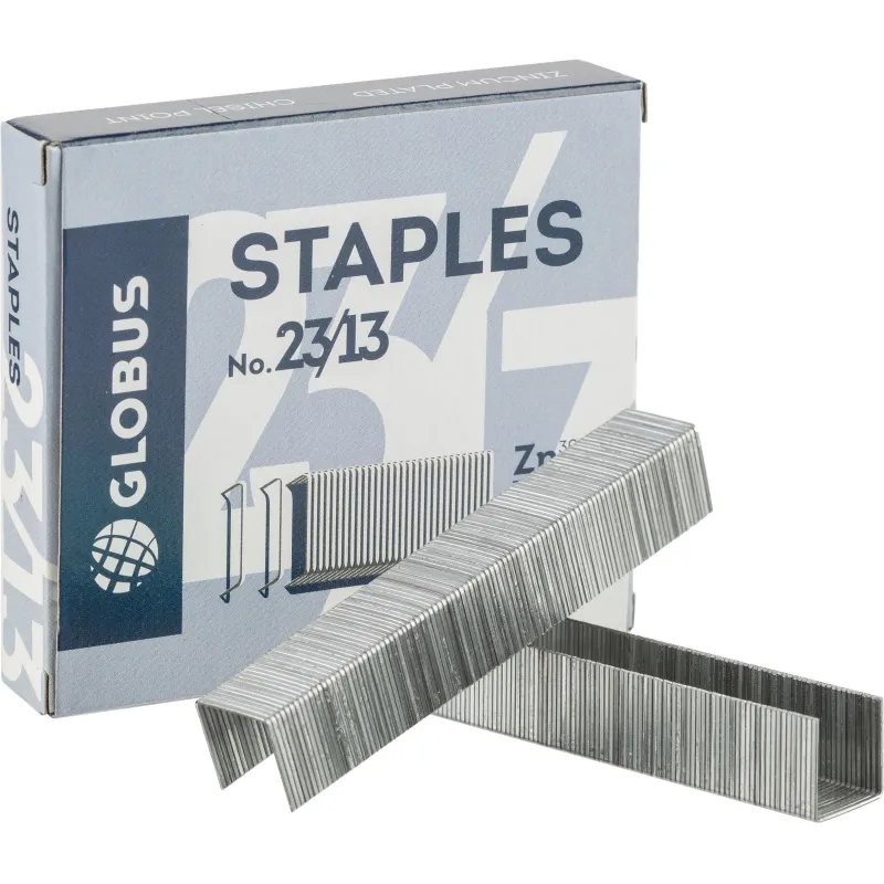 Скобы для степлера №23/13 Globus оцинкованные (1000 штук в пачке)