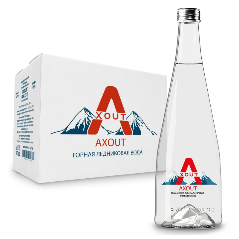 Вода минеральная AXOUT негазированная 0.75 л 12 шт/уп