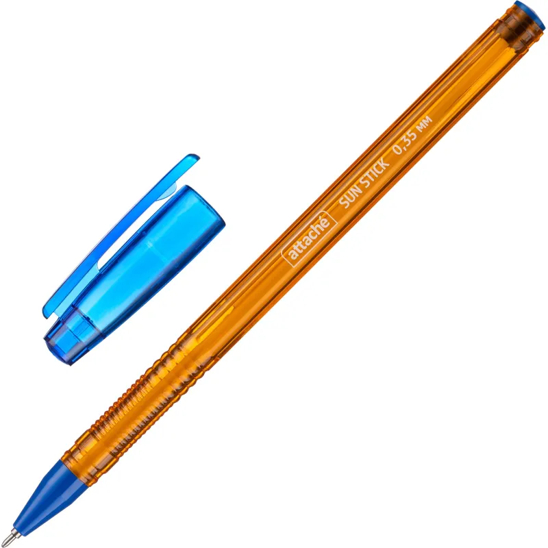 Ручка шариковая неавтоматическая Attache Sun stick синяя (толщина письма 0.35 мм)