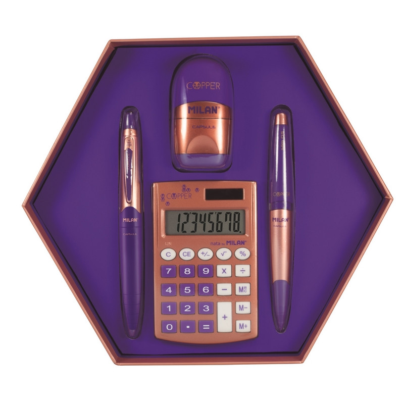 Набор канцелярский подарочный Milan Copper,фиолетовый 8740