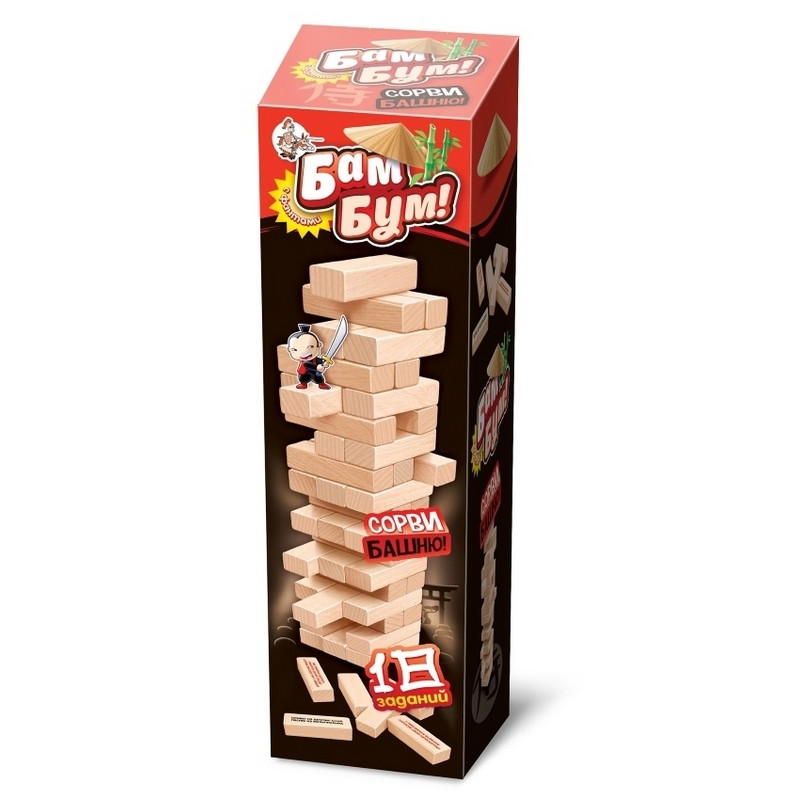 Настольная игра для детей и взрослых Бам-бум падающая башня 01741