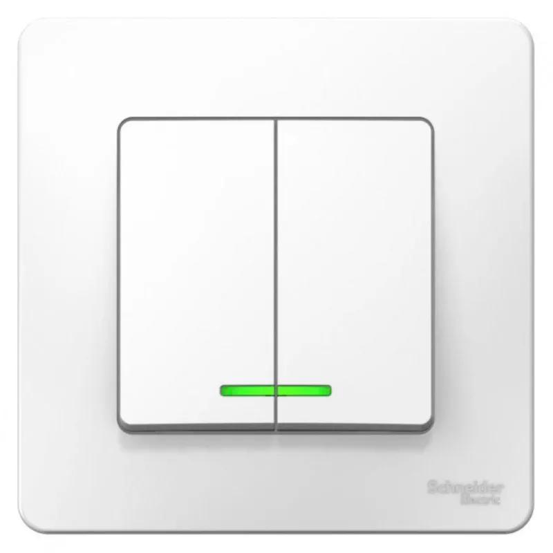 Выключатель 2-клав. с подсв. 10А SE Blanca Белый (BLNVS010511)