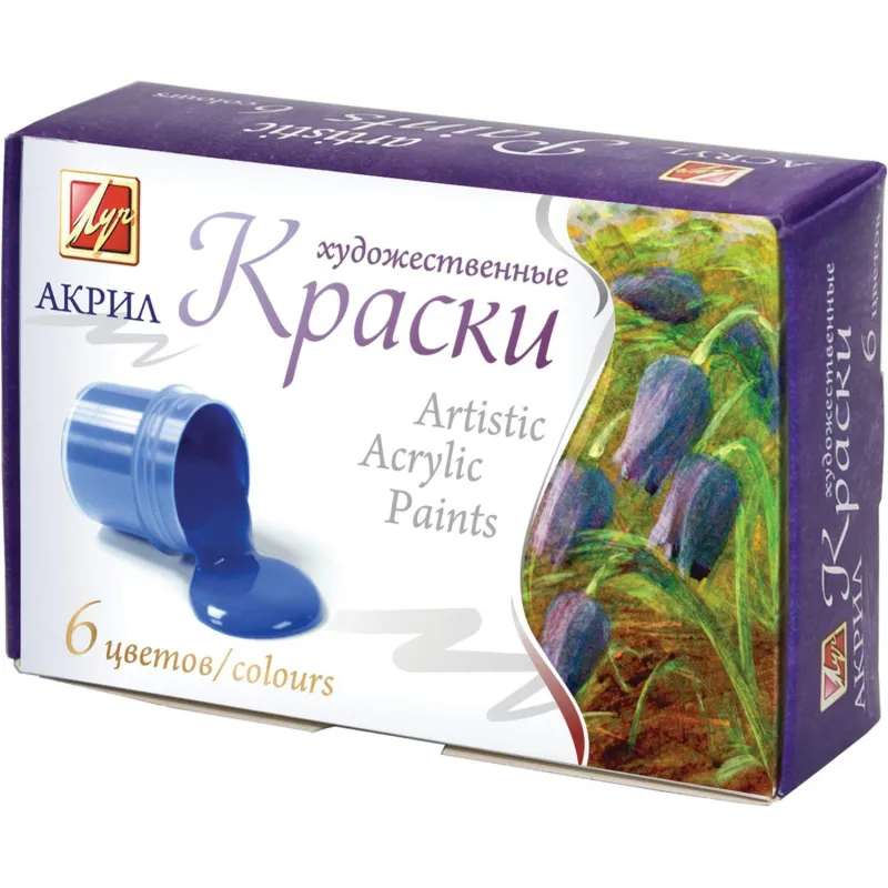 Краски 6цв,акриловые,художественные,22С 1408-08