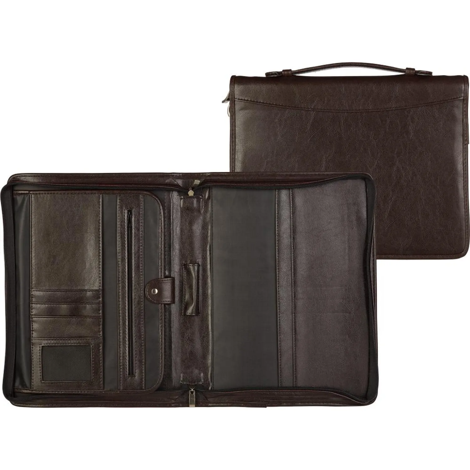 Папка из кож/зам № 161, с ручкой, импортный  коричн., Россия