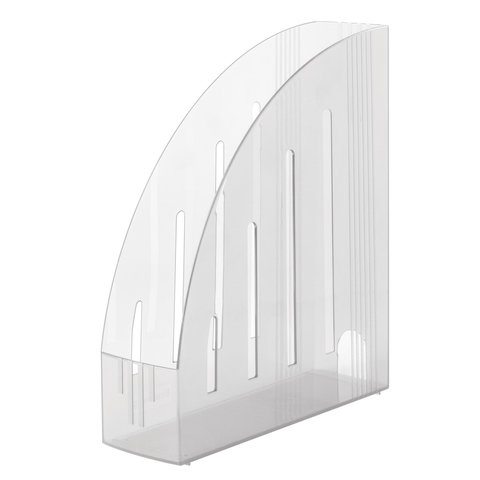 Лоток вертикальный для бумаг BRAUBERG "Energy" (241х85х300 мм), эргономичная форма, прозрачный