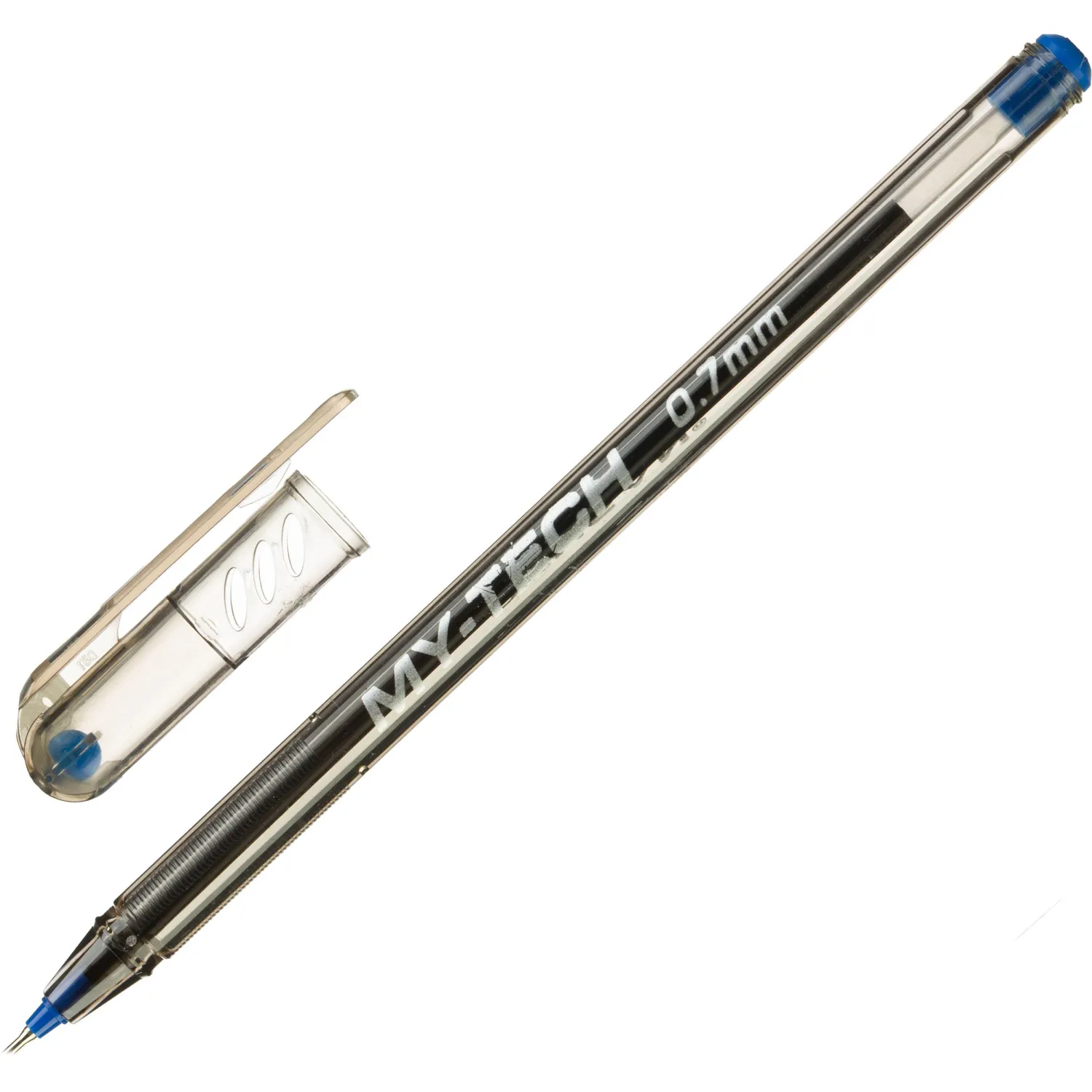 Ручка шариковая неавтоматическая Pensan My-Tech синяя (толщина линии 0.35 мм, 12 штук в упаковке)