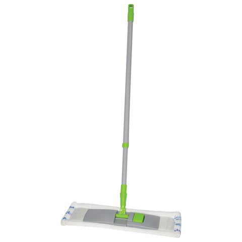 Швабра с флаундером 40 см, телескопический черенок 120 см, резьба 1,6 см, микрофибра/абразив (тип К), ЛЮБАШ