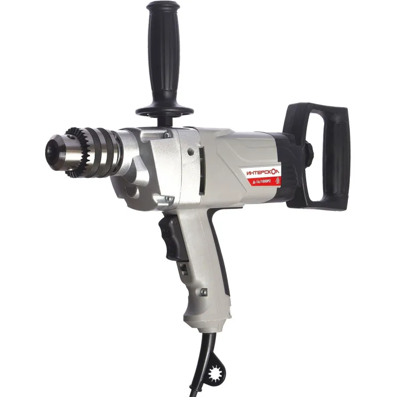 Дрель безударная ИНТЕРСКОЛ Д-16/1050Р2 с доп. задней рукояткой (369.1.0.00)